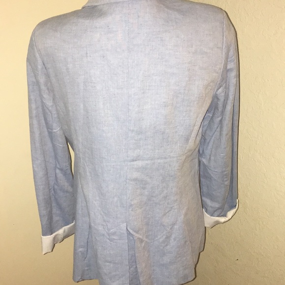 Light blue linen blazer Lela Rose size large - Picture 4 of 5